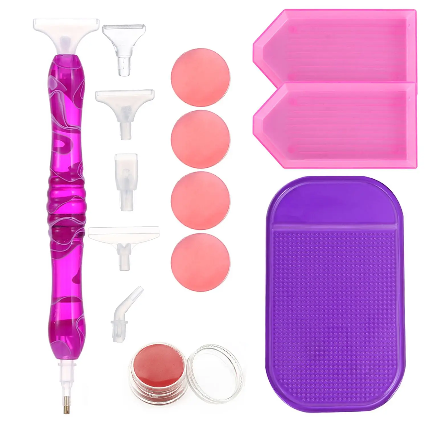 5D Resin Diamond Painting Pen SET Point Drill Pens Anti-Slip Diamond Painting Mat Cross Stitch Embroidery DIY Craft Nail Art