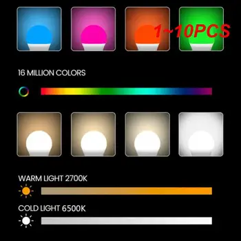 스마트 전구 E27 LED 램프, 투야 스마트 라이프 앱 스마트싱스 알렉사 허브와 함께 작동, RGB 220V 110V, 1 ~ 10 개