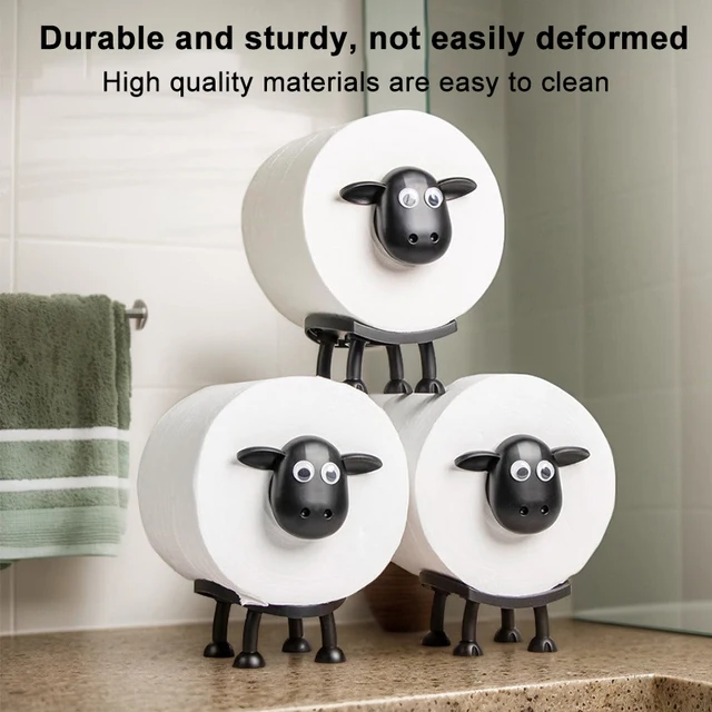 Porte-papier hygiénique en forme d'animal mignon, porte-rouleau de papier toilette, ensemble de salle de bain autoportant pour la maison, support de salle de bain 2