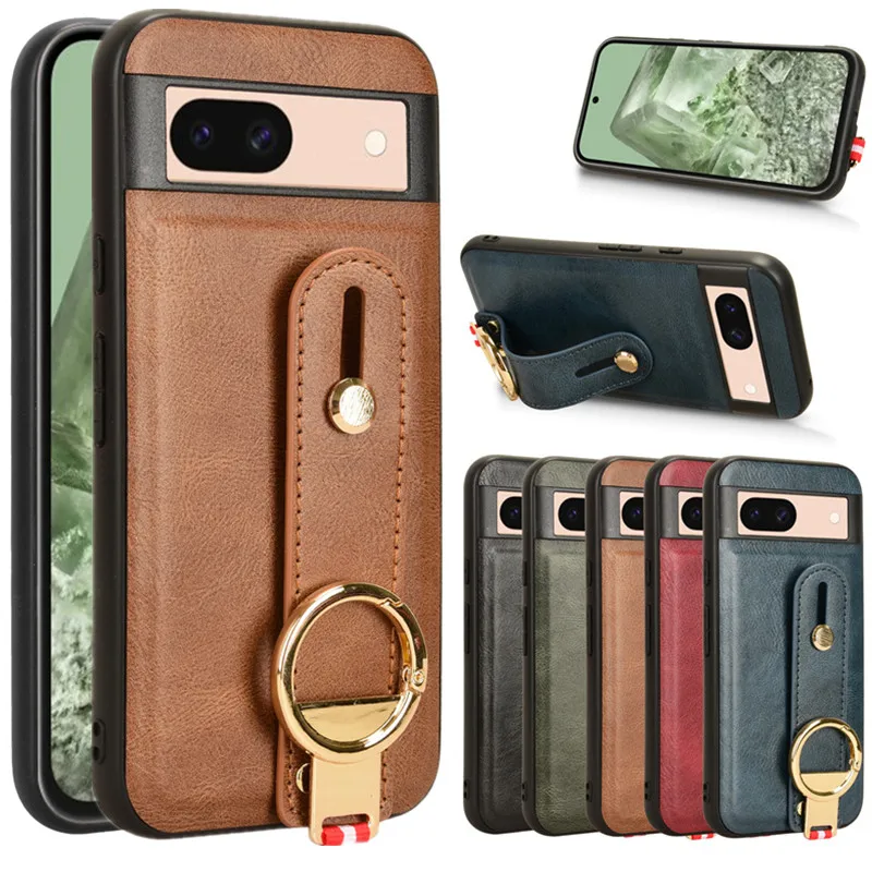 Luxury Leather Wristband Stand Case with Ring Opener