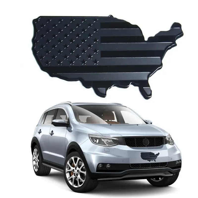 

American Flag Map Emblem Sticker Decals Aluminum USA Flag Emblem Badge Logo Car Sticker For Car Trucks Motorcycle Bike SUV