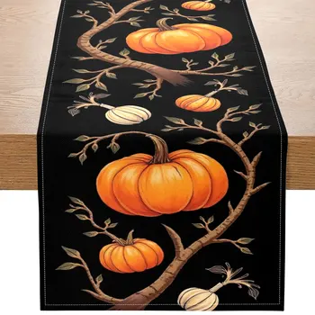 Pumpkin Vine Rustic Autumn Table Runner 4