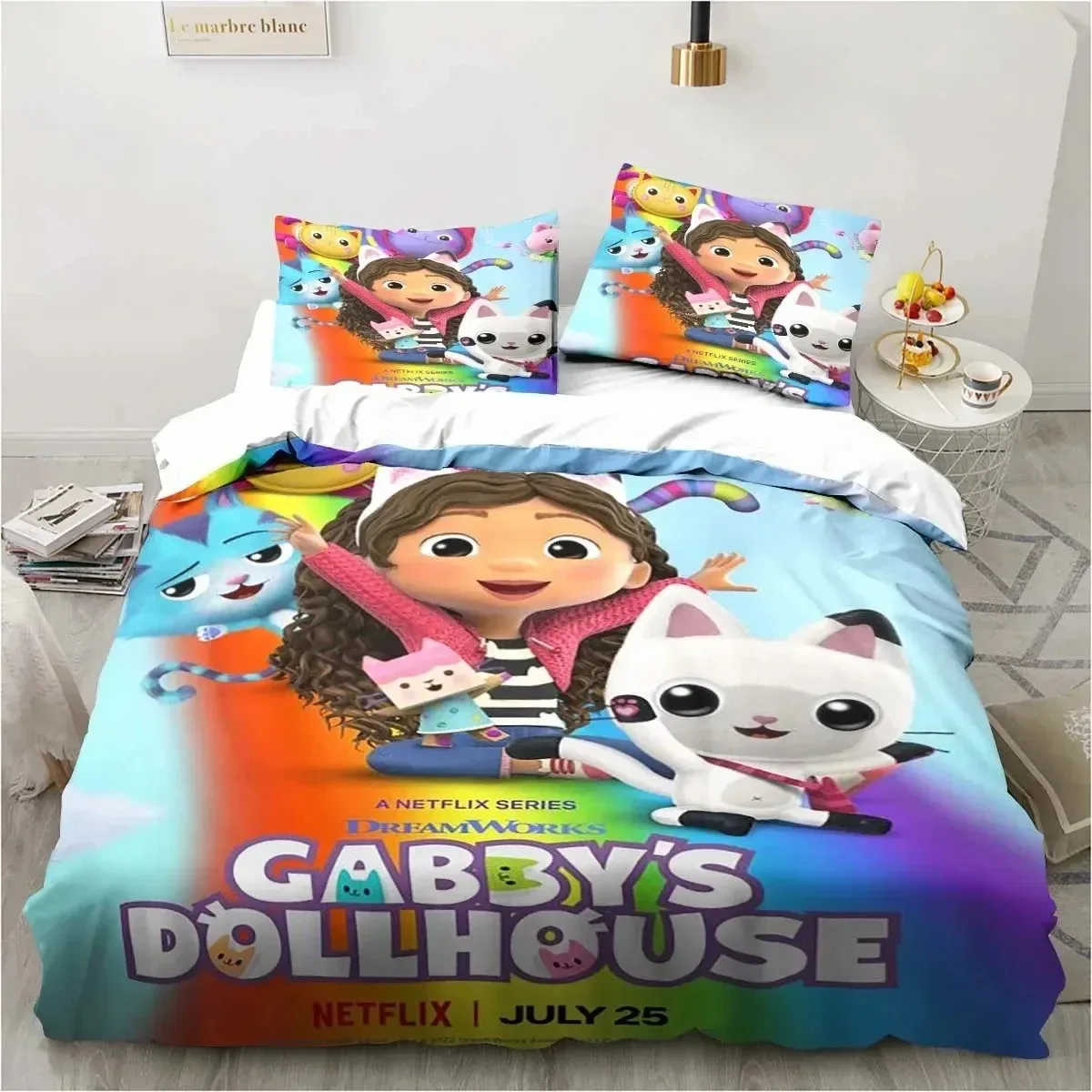 Cartoon Gabbys Dollhouse Bedding Set Duvet Cover Bed Set Quilt Cover Pillowcase Comforter king Queen Size Boys Adult Bedding Set Sdb988a9bba274d8eaf8bdc14f836a49dt