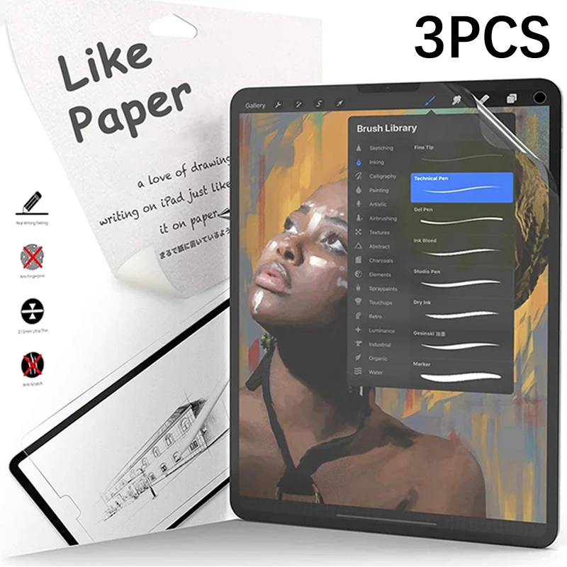 Pellicola Di Carta 3 Pezzi Come Per Ipad Pro 12.9 6Th Gen 2022 Pellicola Salvaschermo Per Ipad Pro 12.9 2021 2020 2018 2017 2015 Pellicola Protettiva