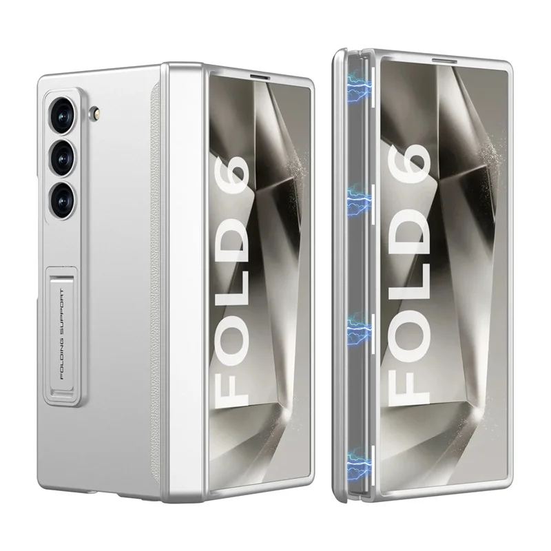 GKK Magnetic Hinge Case with Tempered Glass Bracket and Matte Plastic Cover