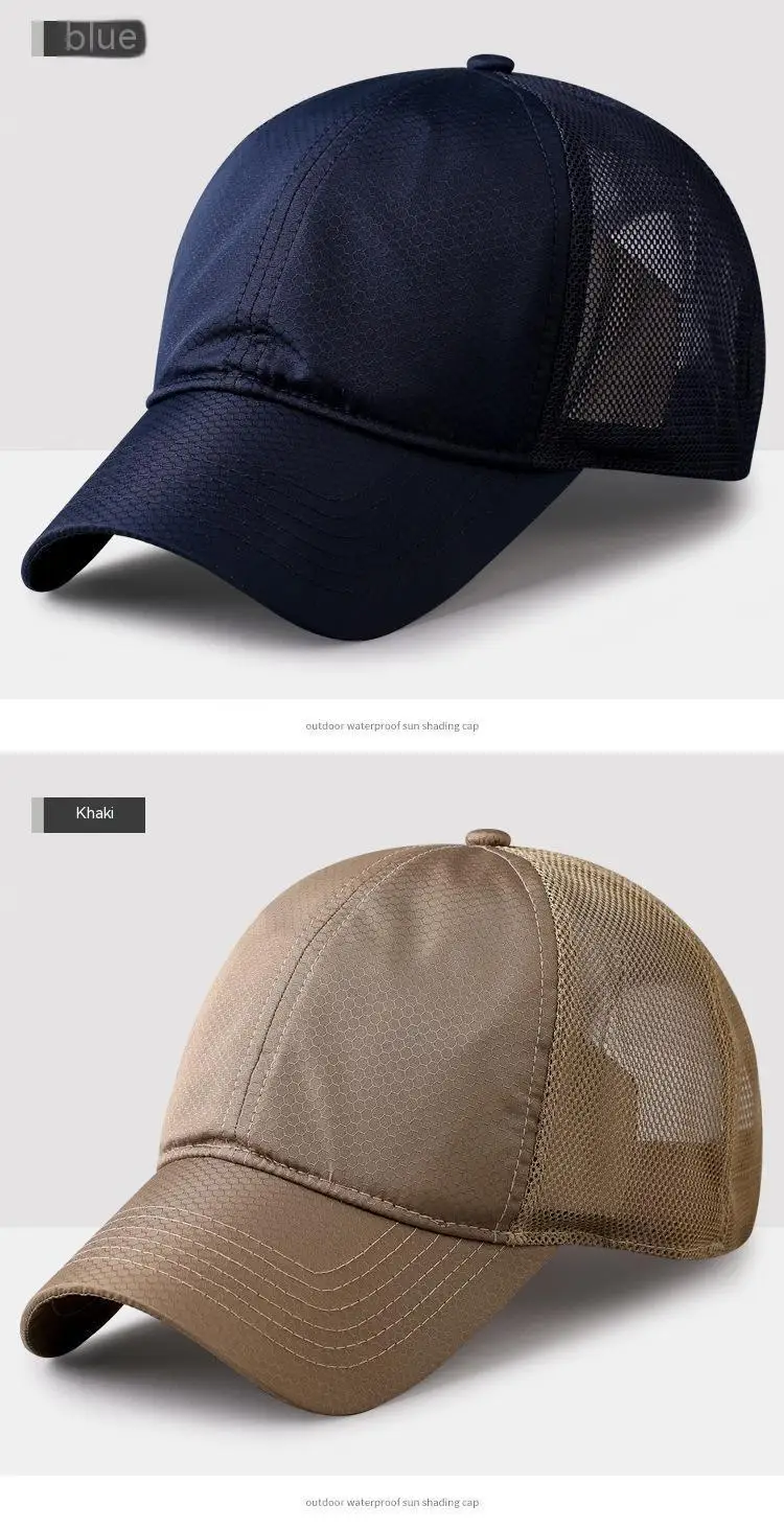 Oversize Big Head Man Plus Size Baseball Cap Spring Summer Thin Fabric Mesh Sun Hat Male Snapback M 55-59cm L 60-64cm