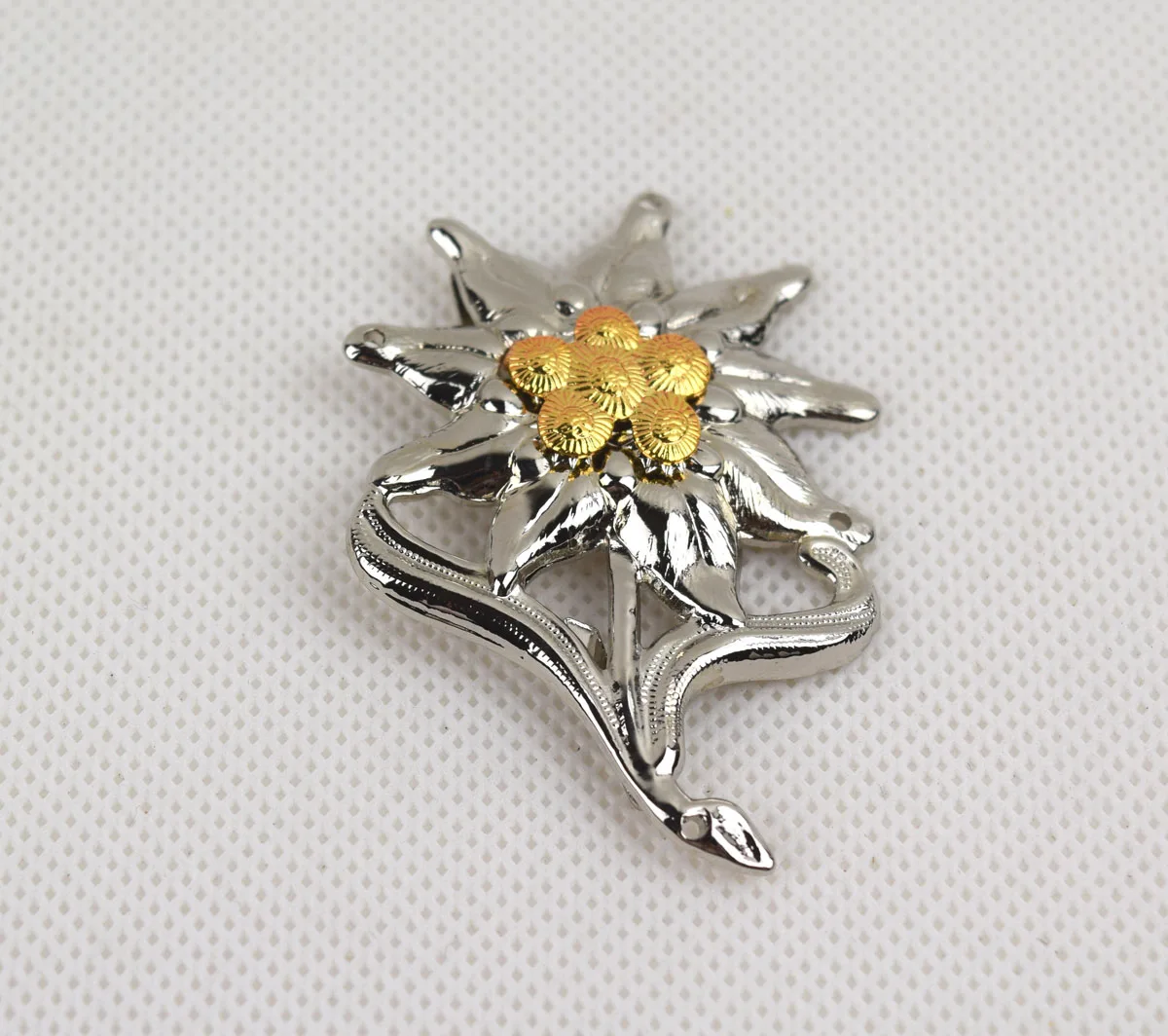 German Mountain Cap Badge EM Edelweiss badge Siliver