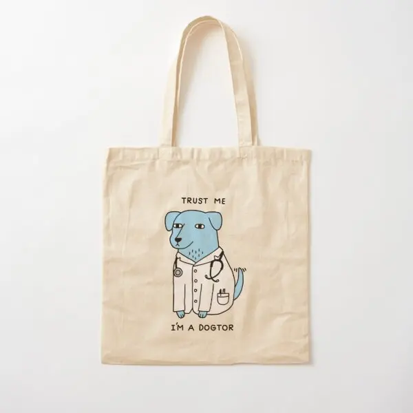 

Dogtor Cotton Canvas Bag Fashion Ladies Fabric Shopper Casual Women Foldable Tote Printed Reusable Shoulder Bag Grocery Handbag