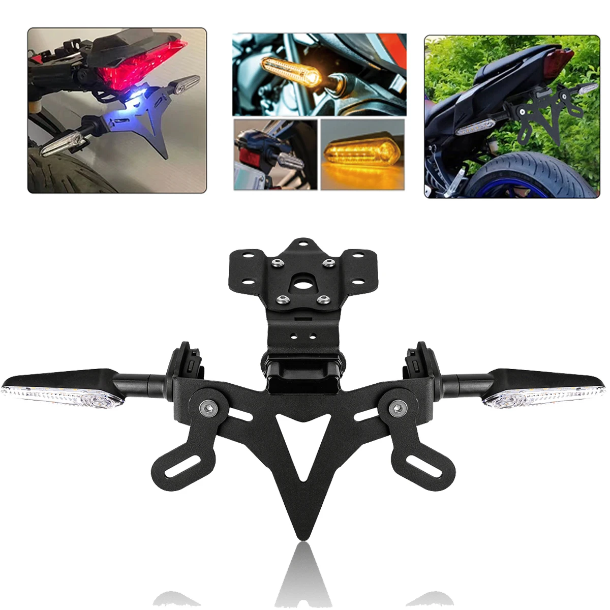 License Plate Holder Mount Bracket with LED License Plate Light for Yamaha MT-07 FZ07 2014 license plate holder motorcycle license plate holder