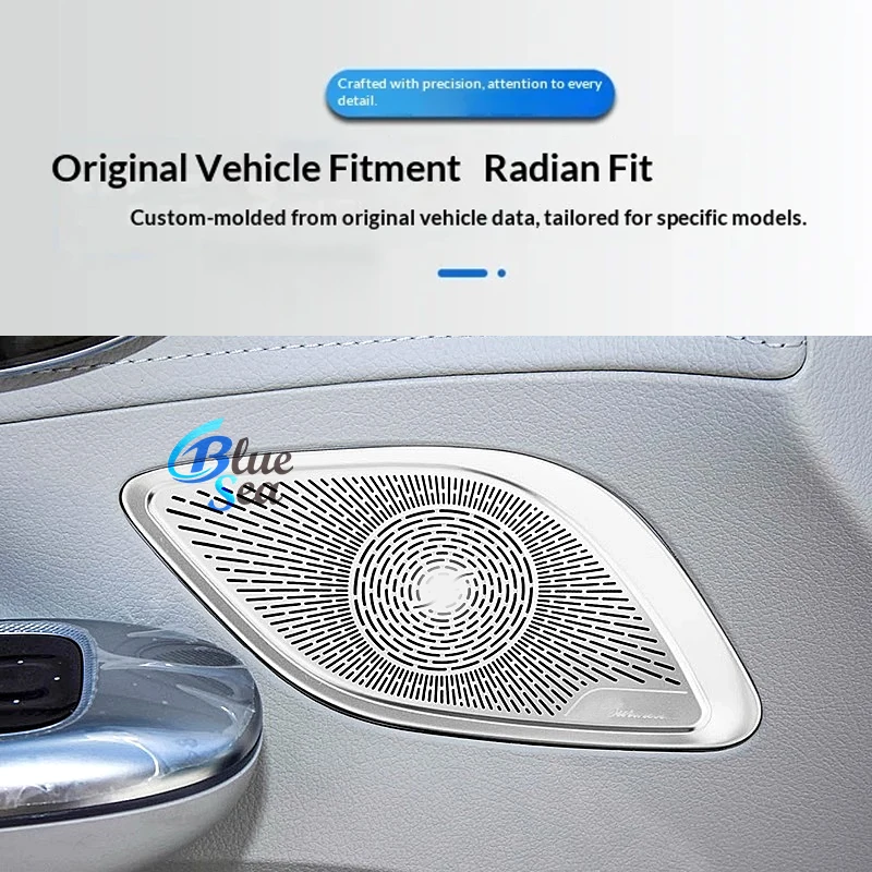 For Mercedes Benz V295 EQE 350 2022+ Stainless Steel Audio Speaker Door Panel Loudspeaker Cover Trim Interior Accessories