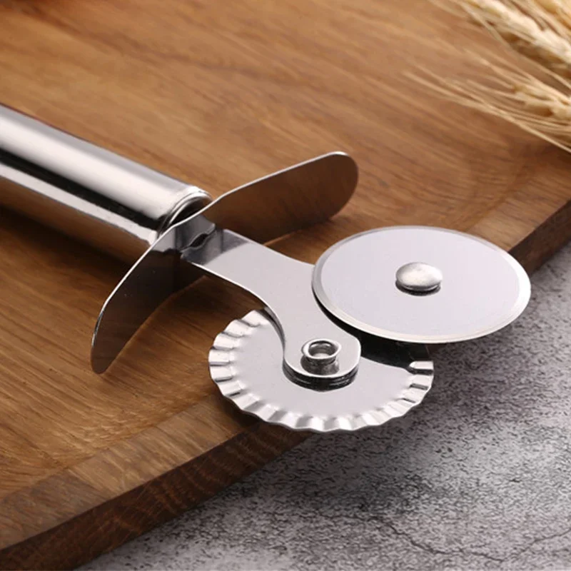 Pizza Wheel Knife Stainless Steel Single Wheel Pizza Cutter Pancake Cut Hob Baking Tool