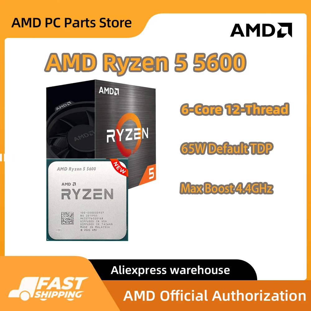 AMD Ryzen 5 5600 With Cooler R5 5600 and Fan Socket AM4 Original
