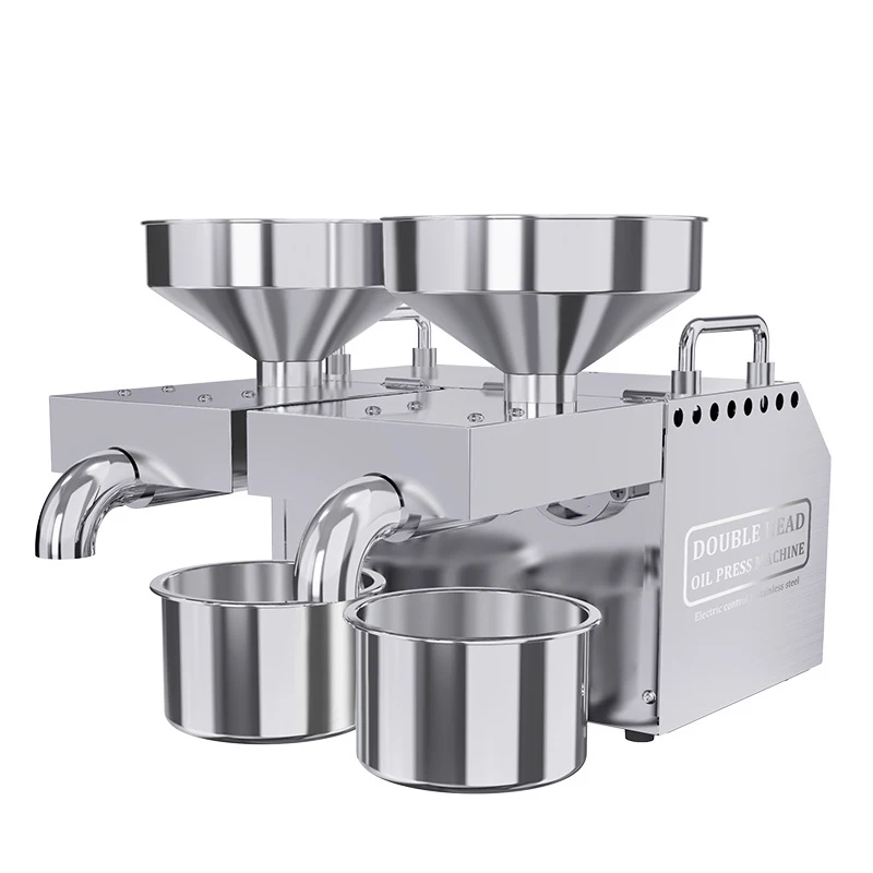 Intelligent Stainless Steel Oil Press Household Double Head Oil Press Sesame Oil Peanut Oil Extraction Machine 3