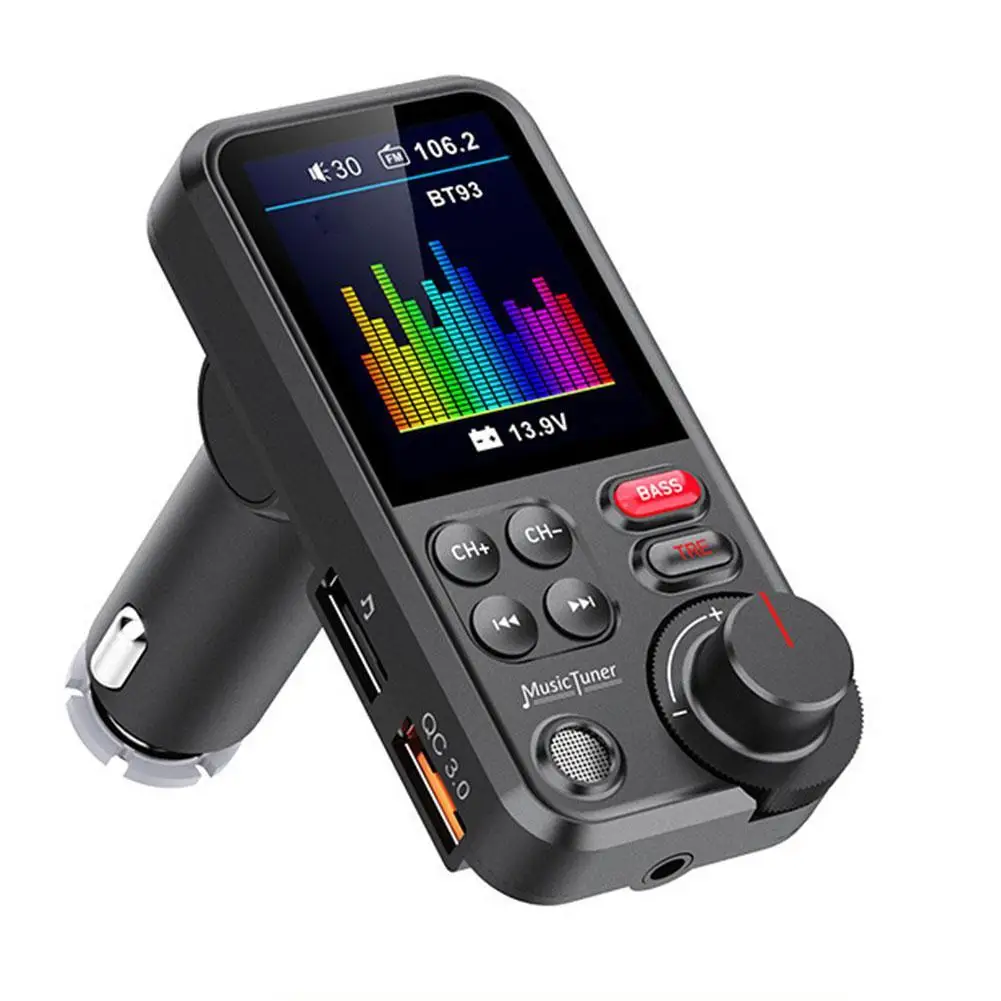 

Bluetooth Car Wireless FM Transmitter Radio Adapter Fast Charging Treble And Bass Car MP3 Music Player Quick Charger