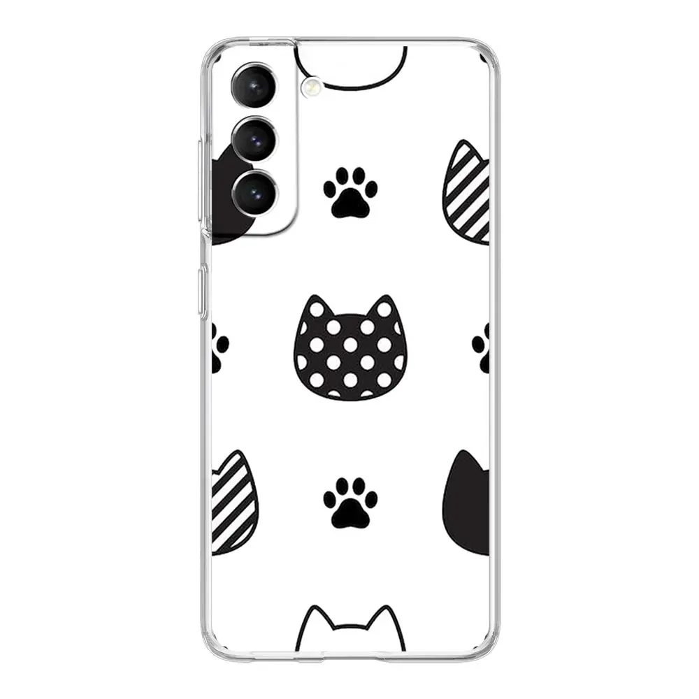 Adorable Cartoon Kitten Clear Silicone Phone Case