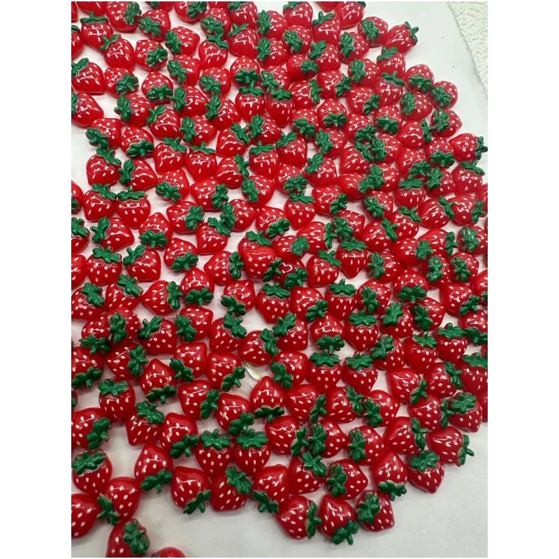 10pcs 체리 딸기 네일 매력 부품 3D 달콤한 빨간색 귀여운 수지 과일 네일 아트 장식 액세서리 매니큐어 DIY 쥬얼리