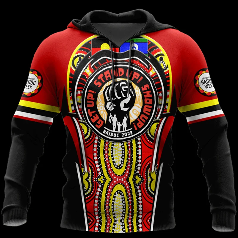 thumbnail image 1 of Sudadera con capucha con estampado 3D de lagarto, tortuga, roca y bandera aborigen, novedad en sudaderas y sudaderas para hombres y mujeres, sudadera con capucha de moda, 1 of 4