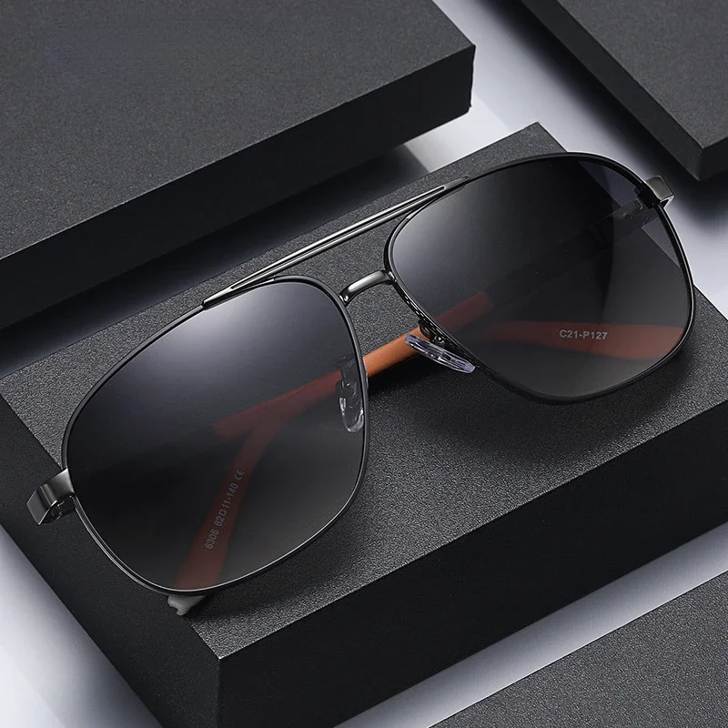 Metal Frame Sunglasses Square Sunglasses Polarized Men Woman Driving Goggles Fashion Shades Gradient Lens UV400