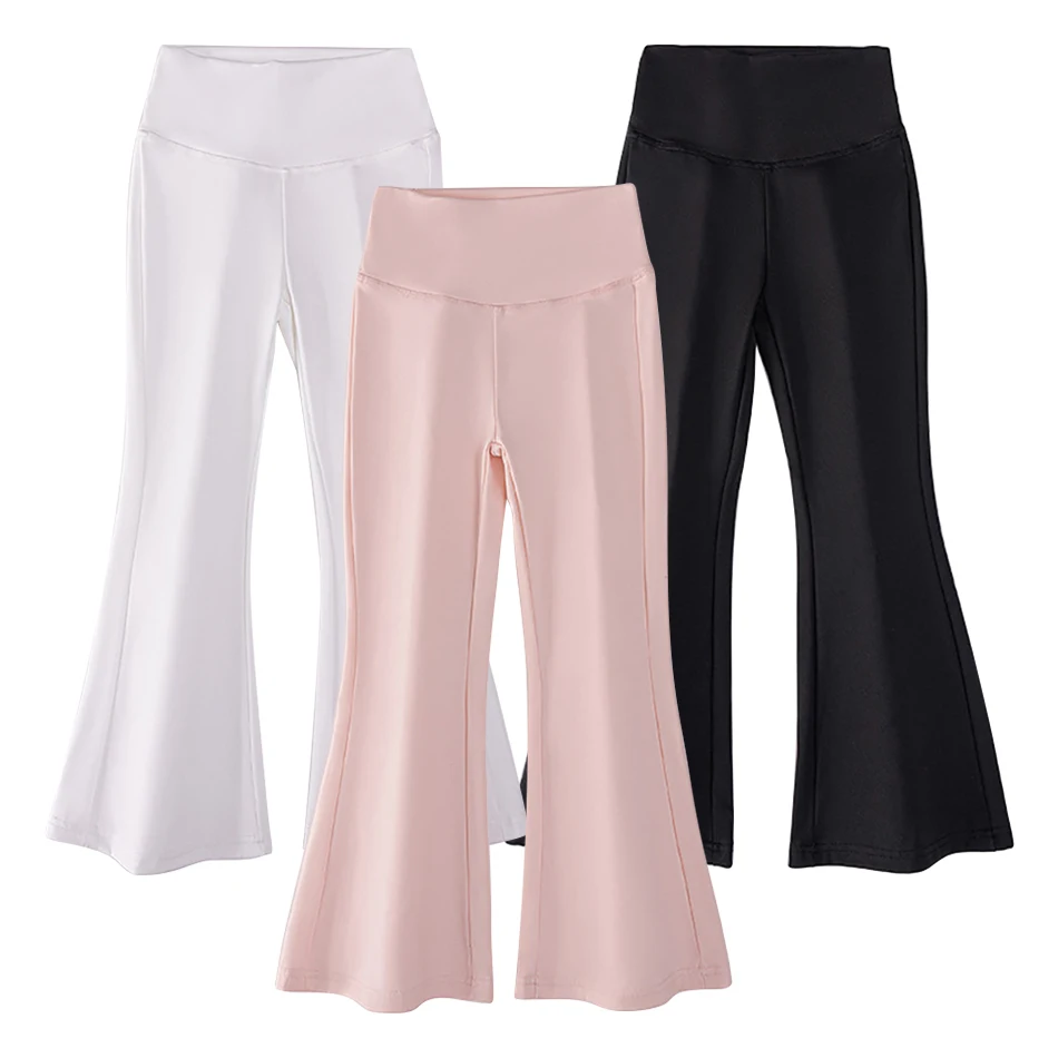 الأطفال العصرية عالية الخصر طماق الفتيات الربيع والخريف مريحة وأنيقة بلون السراويل الاطفال طماق