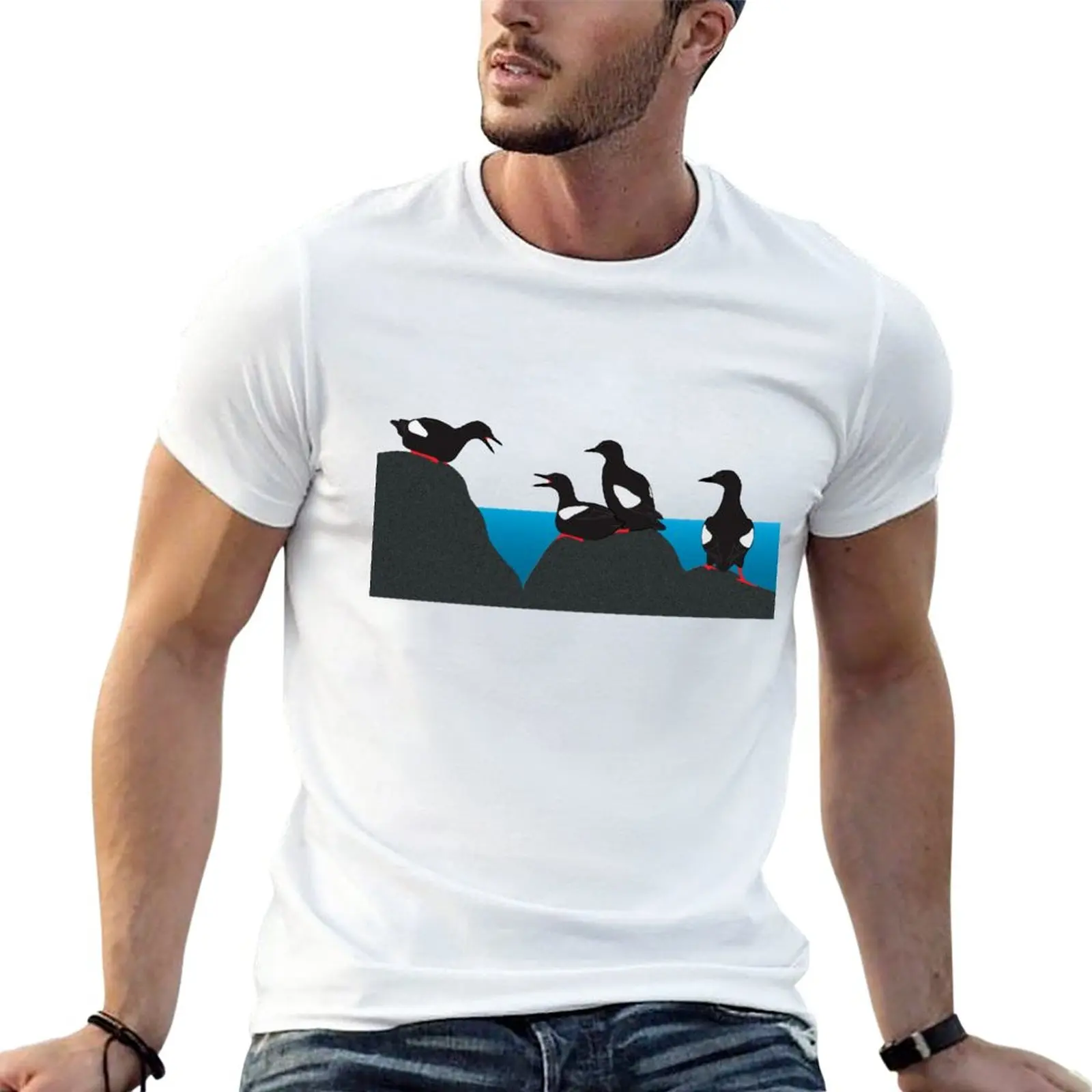 

Black Guillemot party 2 T-Shirt plain t-shirt oversized t shirt boys animal print shirt fruit of the loom mens t shirts