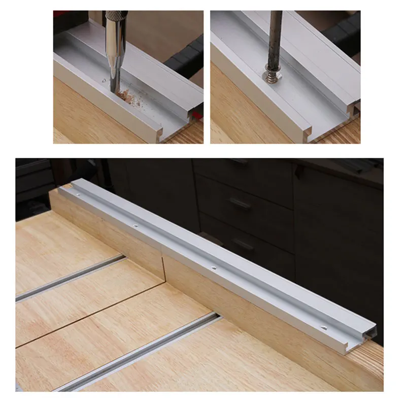T Track Slot DIY Woodworking hute Tools Miter Track Jig Stopper Aluminum Sliding Universal T-Slot for Router Table Bandsaws