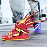 2024 Men Casual Sneakers Branded First Machine Anime High Top Shoe Board Shoes 3D Three-dimensional Deformation Mecha Shoes 1