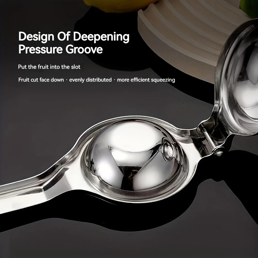 Stainless steel manual citrus juicer - Handheld citrus juicer, suitable for oranges, lemons, and limes - Durable kitchen tool