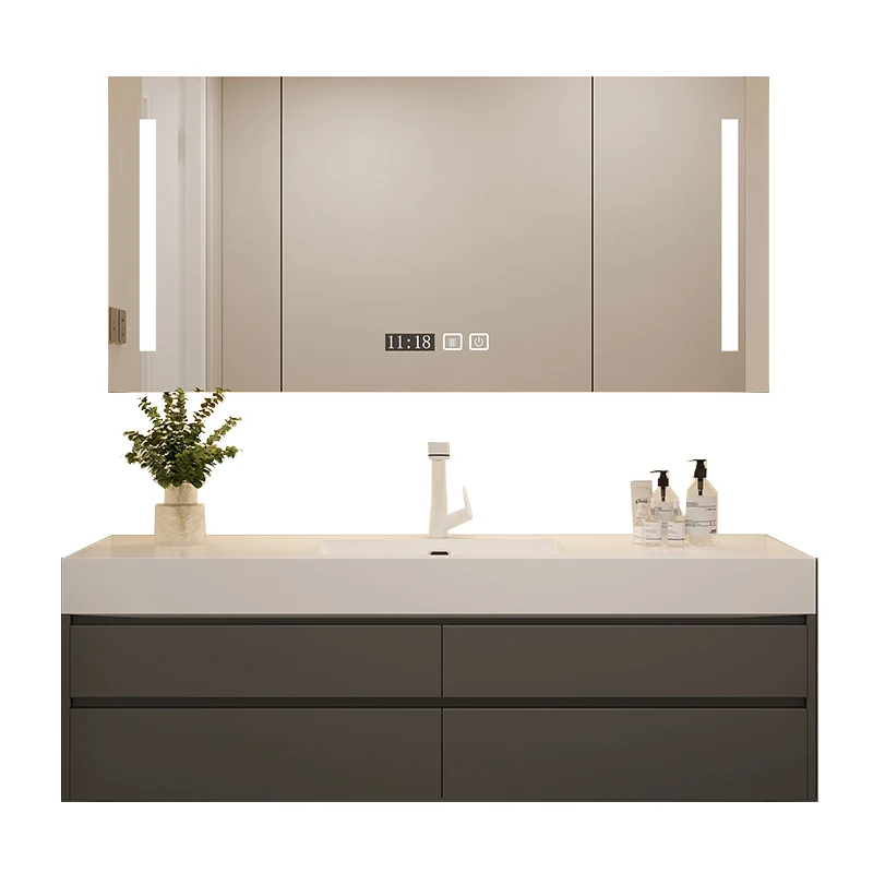 

Современная Минималистичная полностью умывальная раковина для ванной, кабинета, каменная тарелка, бесшовная раковина из искусственного камня, комбинированная ручная стирка