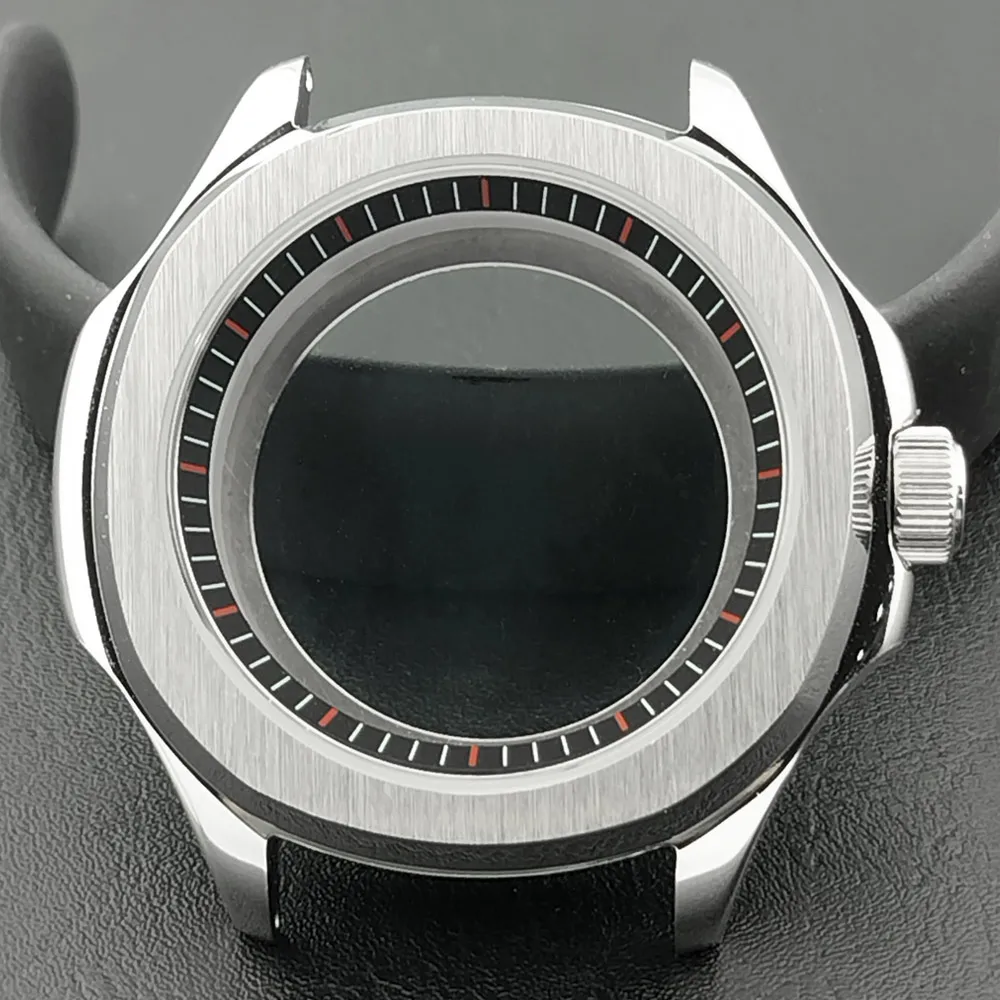 Elegant Men's Watch Case with Sapphire Glass, 39.5mm, 5-Bar Water Resistance, for 28.5mm Dial Accessories