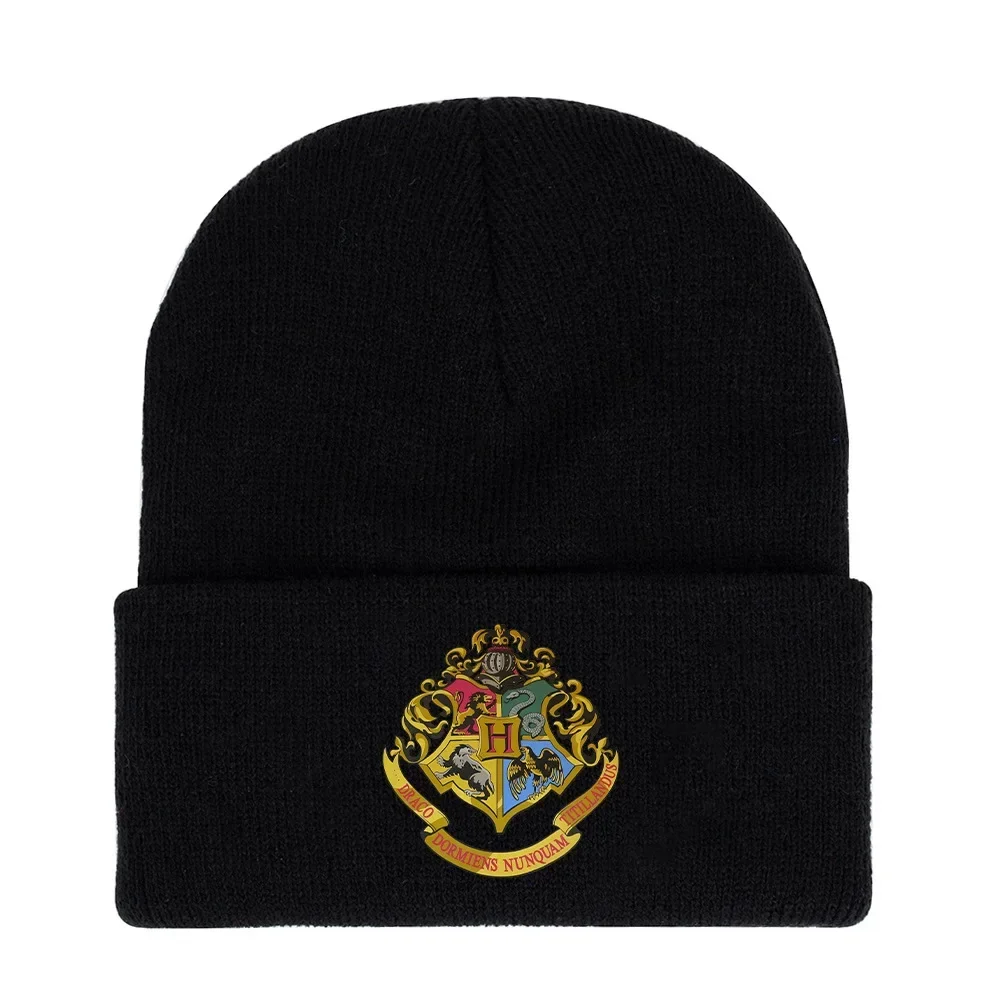 Harries Knitted Hat Hogwarts Boys and Girls Academy Badge Cosplay Hat Outdoor Sports Winter Warmth Windproof Kid's Gift