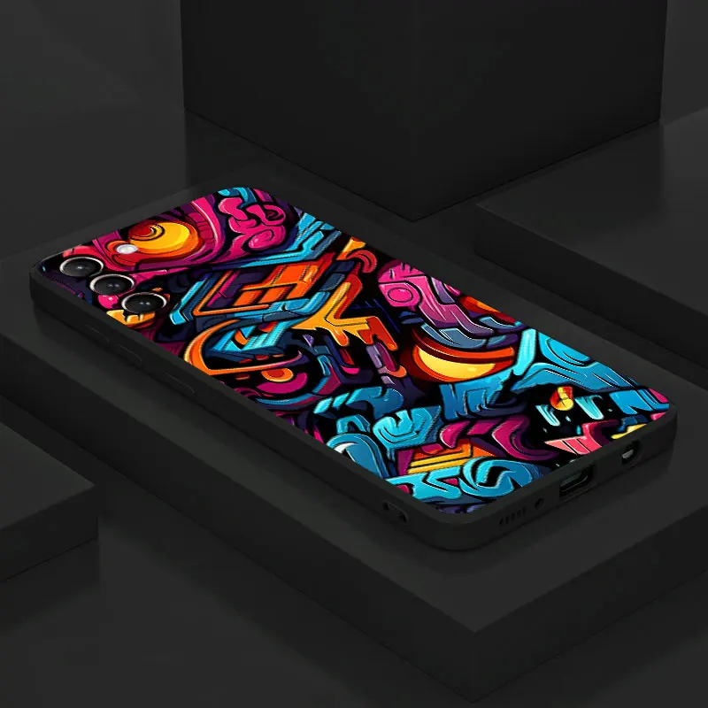 Colorful Lines Graffiti Soft Shell Phone Case