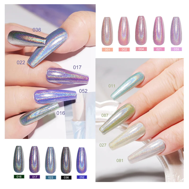 Limeigirl—27Pcs manicure set new laser powder magic mirror effect manicure glitter powder 10 pieces of nail polish glue tool set 6