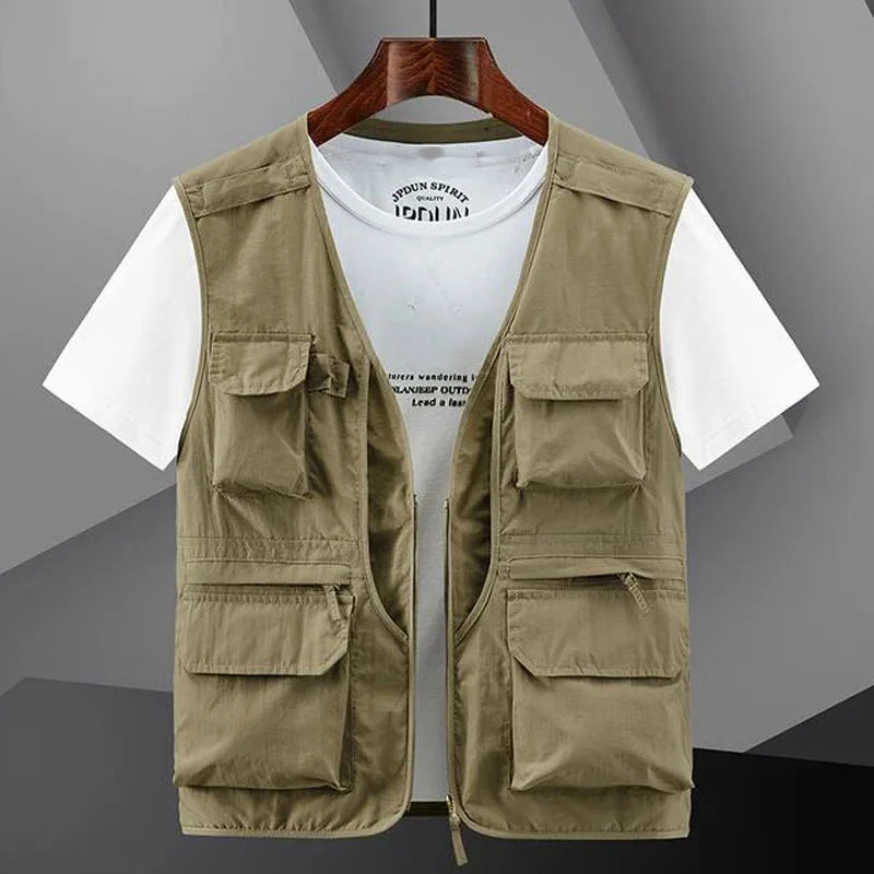 6XL Summer New Outdoor Vest Men Utility Tactical Multi-pocket Vest Techwear Outdoor Hiking Fishing Photography Safari Cargo Vest sunflower hairpin beautiful photography prop woman hairpin headdress for beach outdoor yellow