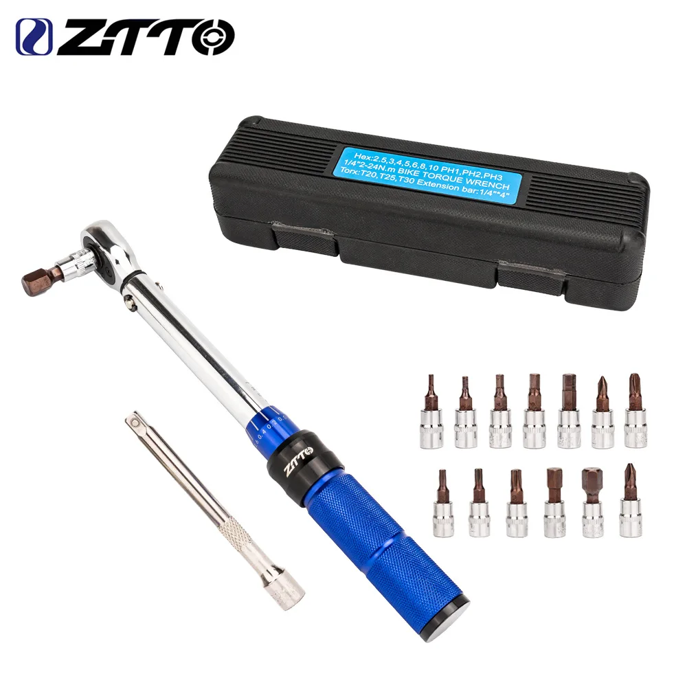 ZTTO MTB Rennrad Fahrrad Voreingestellter Drehmomentschlüssel 2 Nm bis 24 Nm Präzises Instrument Langlebiger Sechskant T25 Inbusschlüssel S2 Prime Stahl – Detail 1