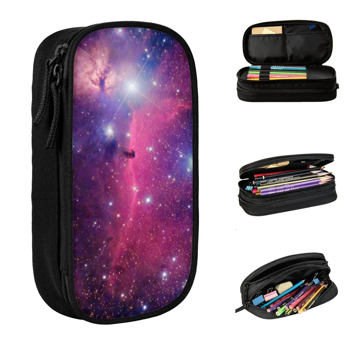 

Purple Galaxy Pencil Cases Pencilcases Pen Holder for Girl Boy Large Storage Bag Students School Gifts Stationery