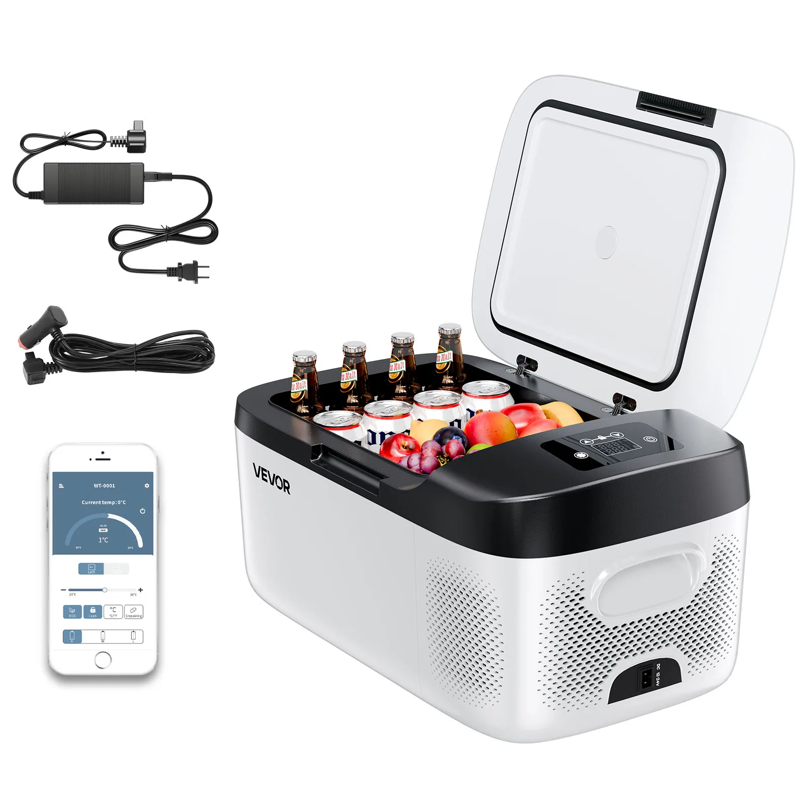 SucceBuy 15L Small Fridge Portable Car Freezer 12V/24V Mini Refrigerator Compressor Cooler for RVs Traveling Camping Outdoor 1