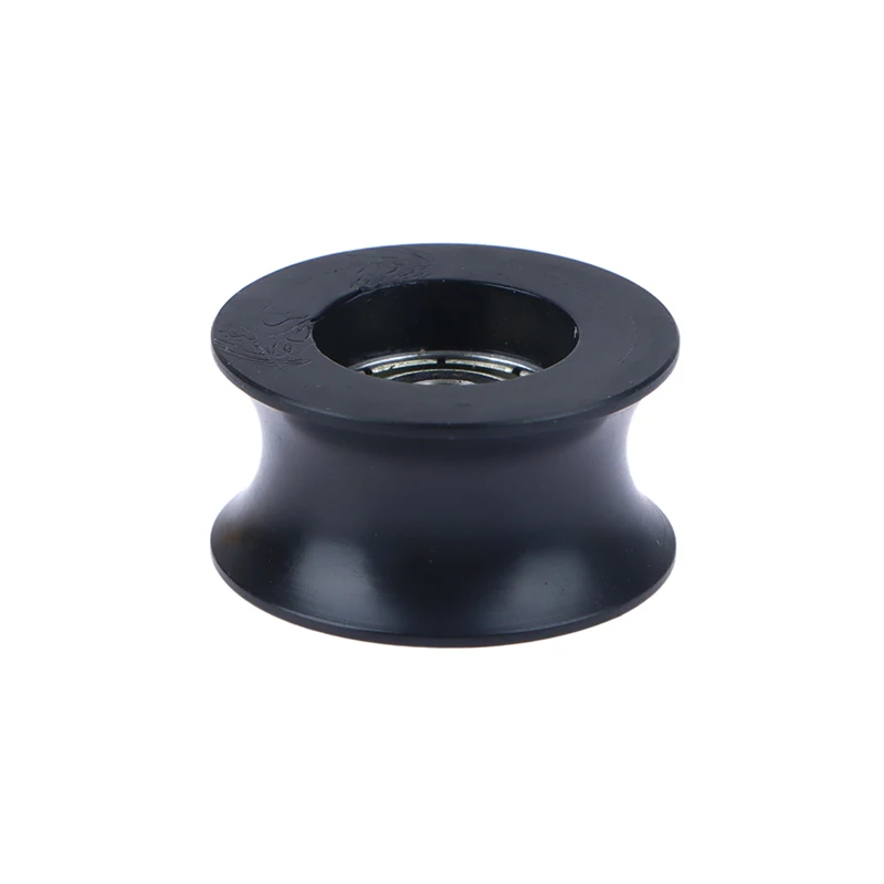 Sleek Black 14mm U-Groove Nylon Pulley with Rubber Coating