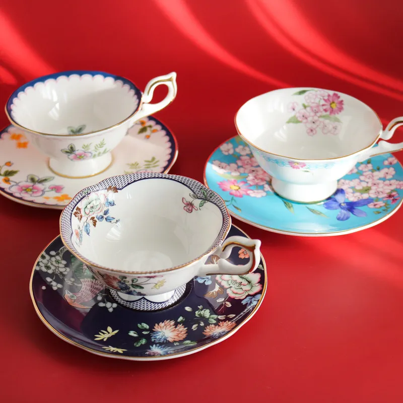 

Porcelain Coffee Set Cups & Saucers Ceramic Tea Milk Mug Bone China Kitchen Dinnerware Wedding Birthday Present Gift Box Packing