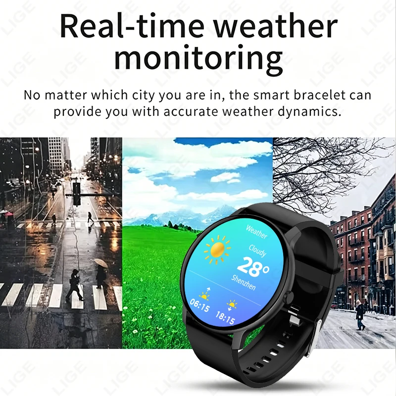 LIGE Nuovo Smartwatch con Schermo Touch Completo, Braccialetto Fitness Sportivo Impermeabile, Chiamate Bluetooth, per Uomini e Donne, Compatibile con Android e iOS - immagine 6