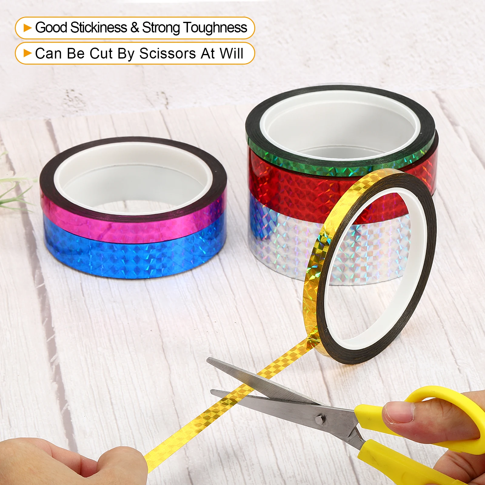1Pcs 5/8/12mmx50m Prism Tape Holographic Metalized Reflective Adhesive Masking Tape for Detailing Accent Wall Decor Art Craft 3