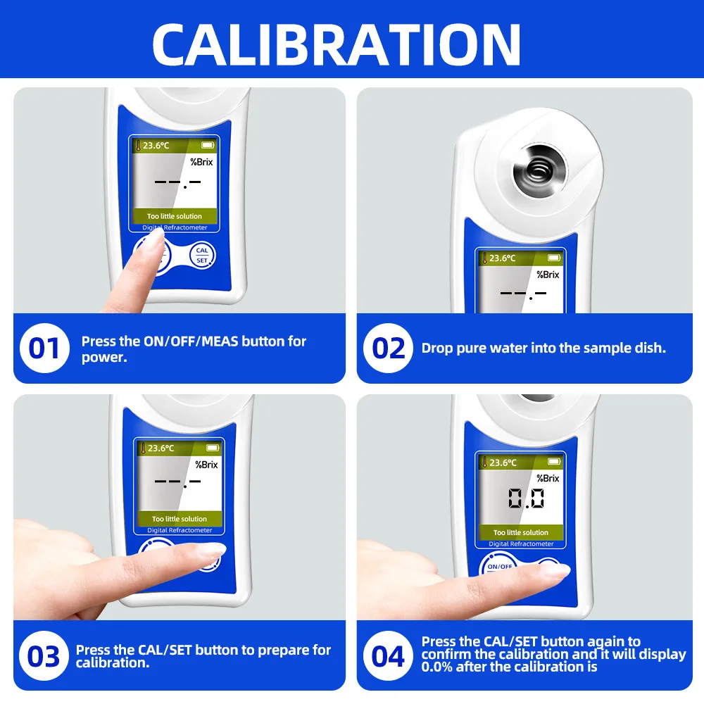 New Digital Brix Refractometer with Automatic Temperature Compensation 0-55% Ran