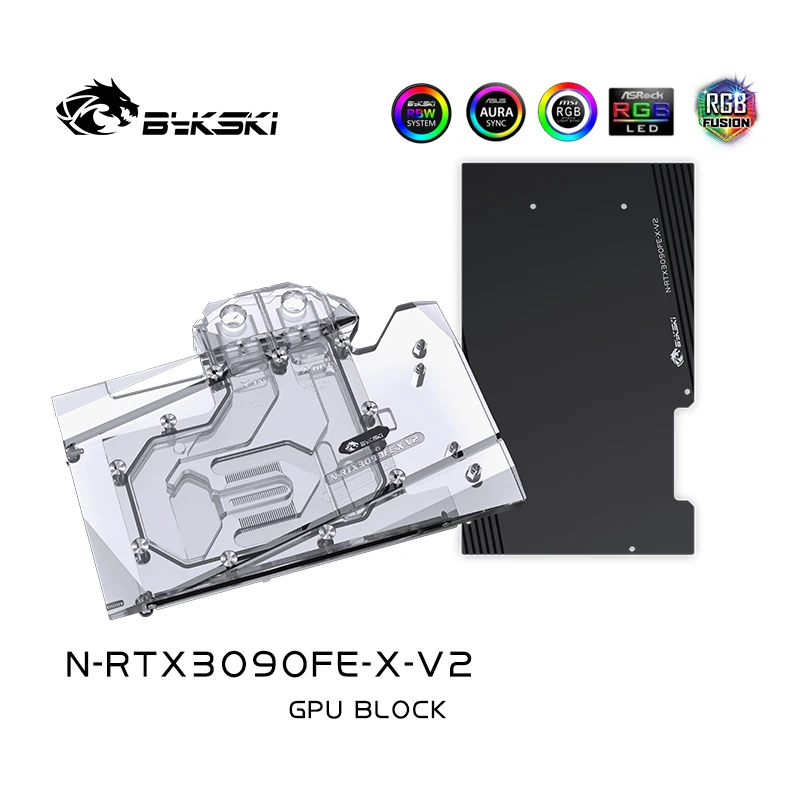 Bykski Water Block Uso Per Nvidia Rtx3090 Founder Edition Gpu Card / Copper Block Fit 3090 Fe Video Card / Backplate A-Rgb Rura