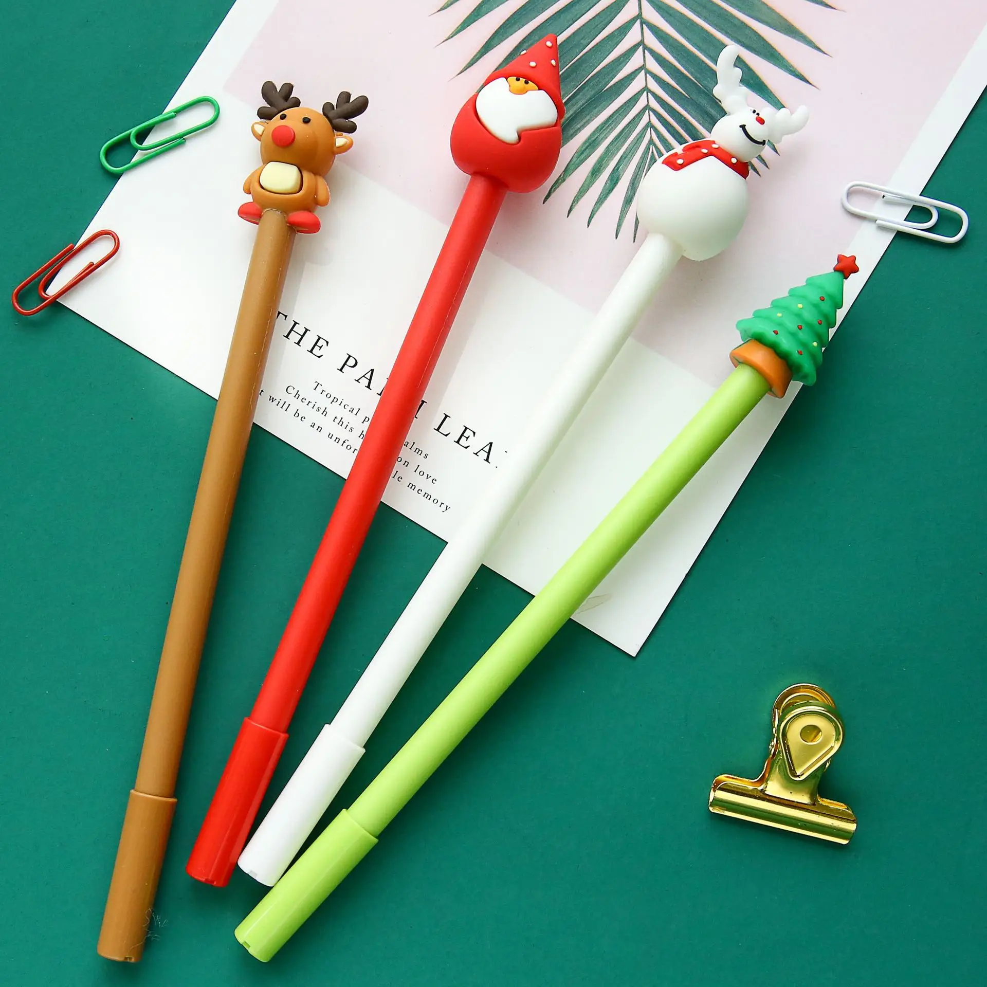 

40 шт., необычная мультяшная ручка с Санта-Клаусом