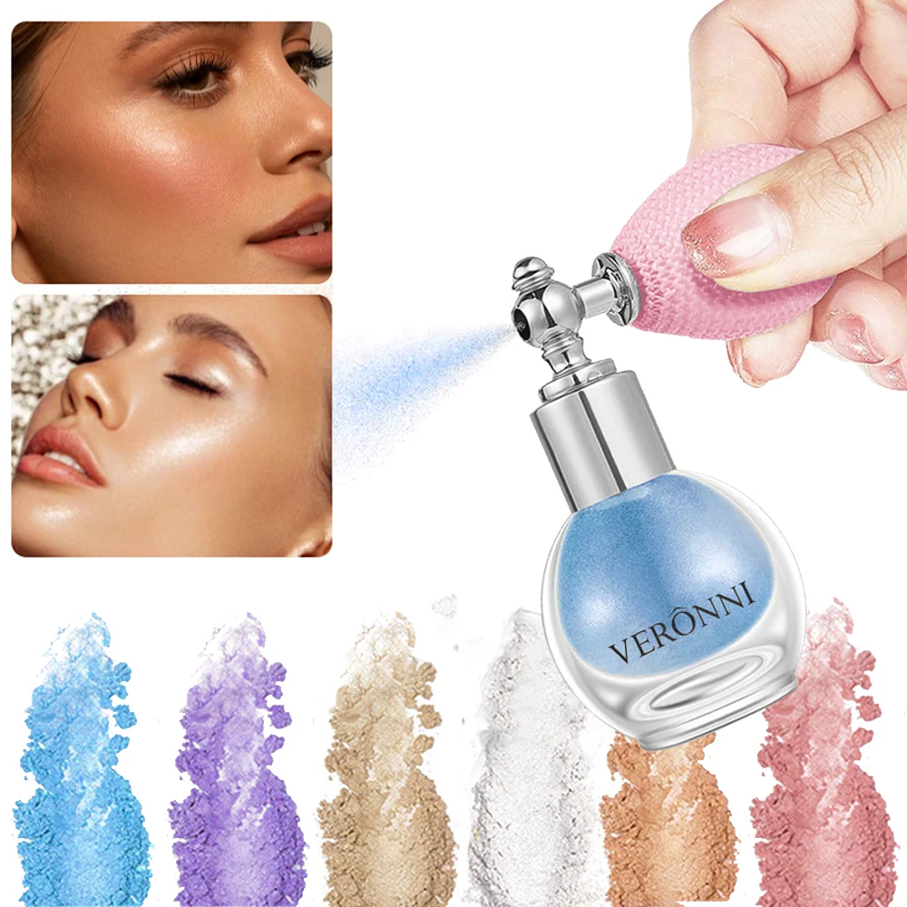 Diamond Highlighter Powder Spray Waterproof High Gloss Glitter Body Bronzer Highlight Powder Face Contour Illuminator Makeup 2
