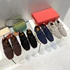 Loro*p23 Summer New Wool Sports Shoes Lace-up Knitted Breathable Casual Thick Bottom Couple Style Flats 2