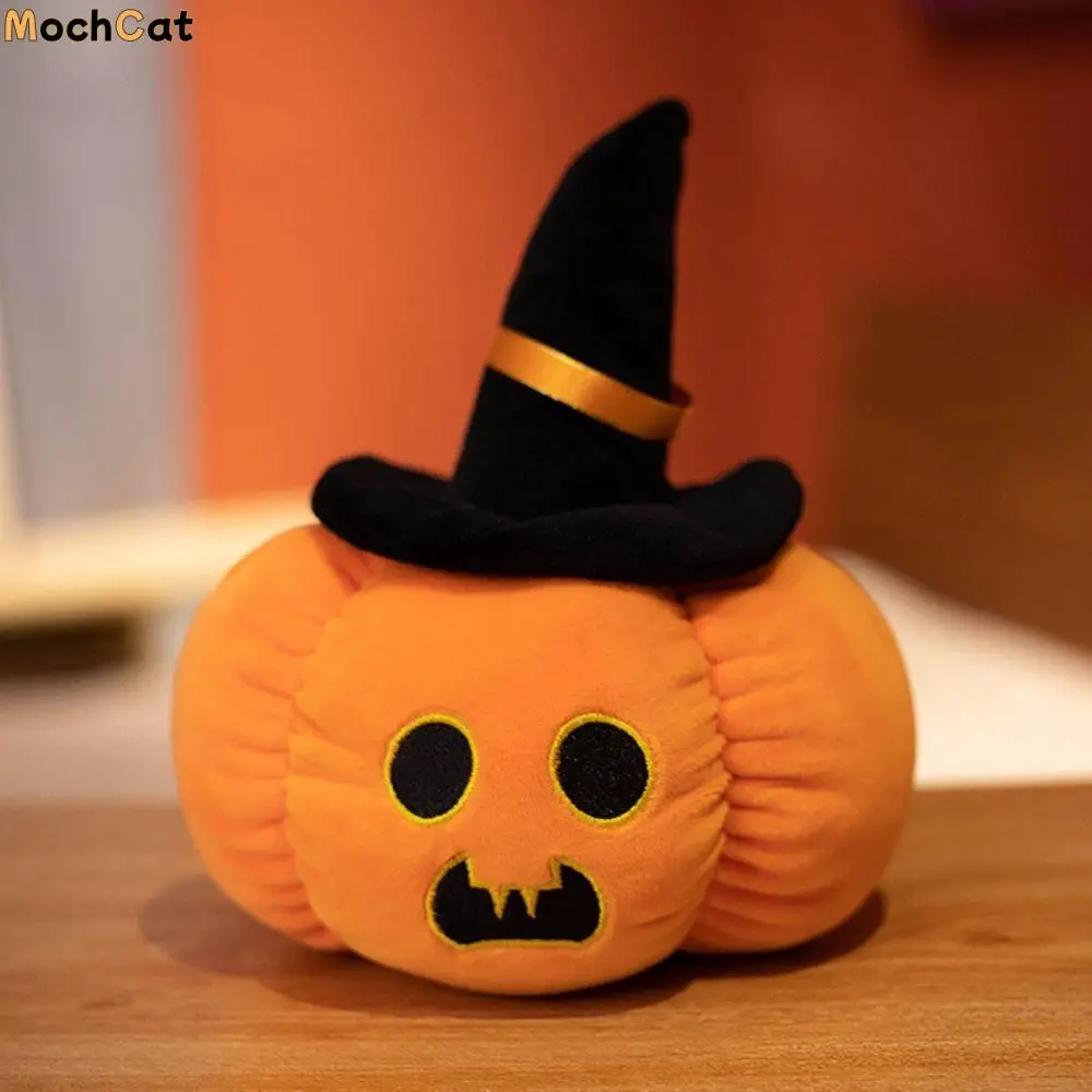 WearingHatPumpkinDemonDollPPCottonStuffedHalloweenPlushToySoftFunnyHalloweenPumpkinThrowPillowHomeDecoration