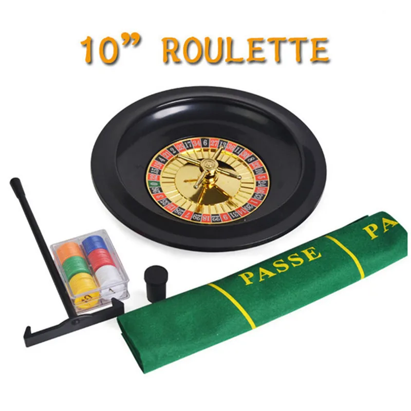 

10" Roulette Poker Chips Set Roulette Casino Roulette Wheel Wood Bingo Game Entertainment High Quality Party Game 1pcs