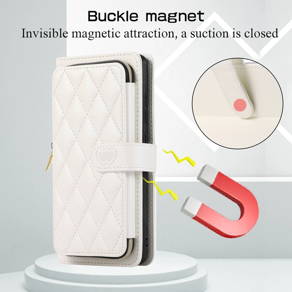Crossbody Leather Wallet Phone Case with Strap