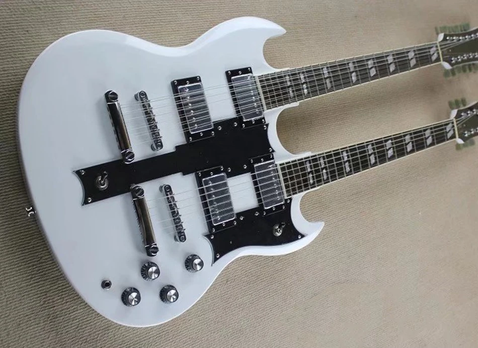 ダブルネックエレキギター ホワイト Danelectro ダンエレクトロ DOUBLE NECK 6-12 WHT ダブルネック エレキ