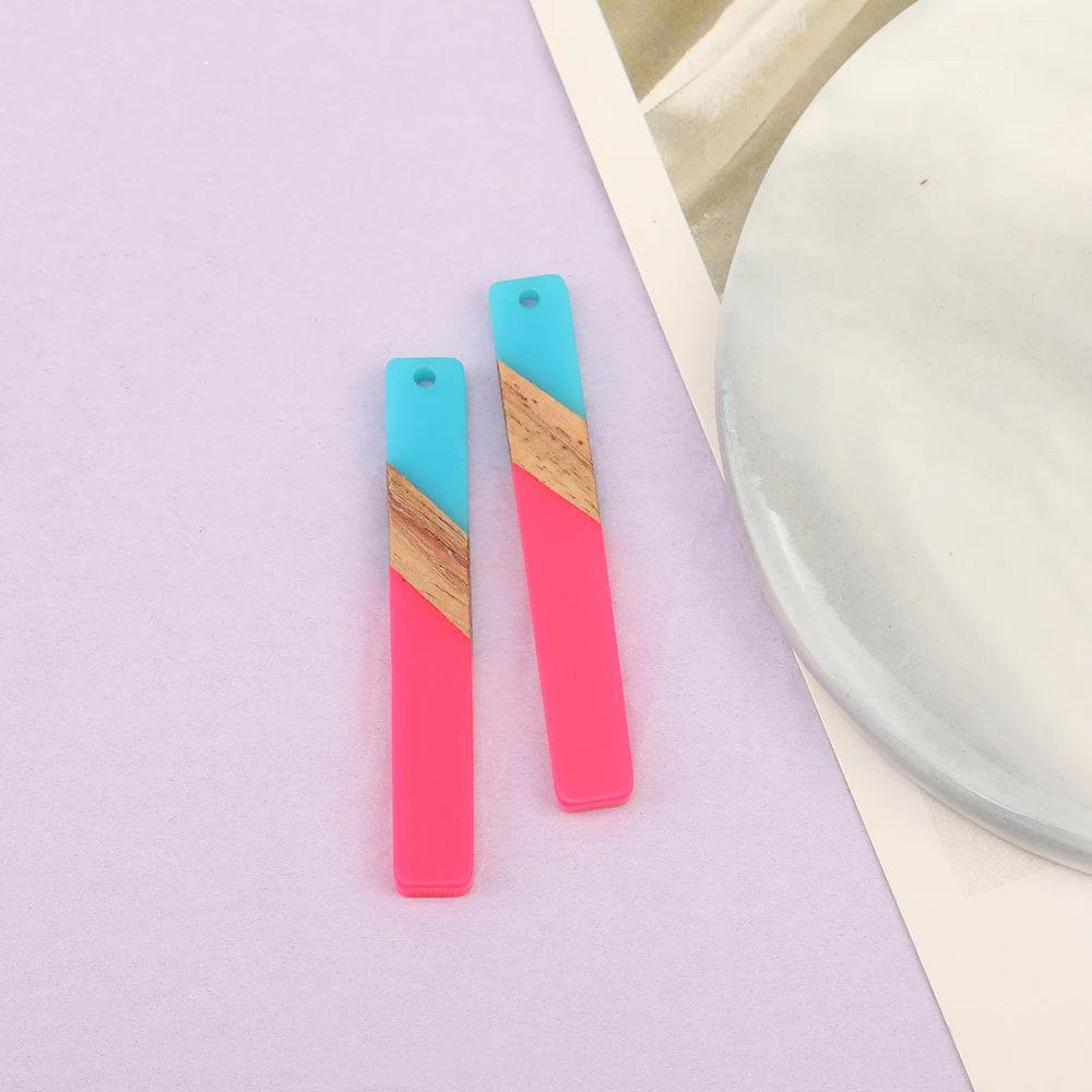 Cordial Design 50Pcs 7*51MM Jewelry Accessories/Natural Wood&Resin/Rectangle Shape/Hand Made Charms/Jewelry Findings&Components - cordial